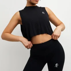 Gymwear<Gym King Crop Vest Black