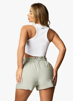 Tops & T-Shirts<Gym King Curved Hem Rib Vest White
