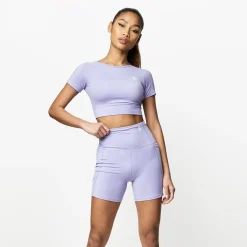 Gymwear<Gym King Dominate Cap Sleeve Crop Tee Lilac Orchid