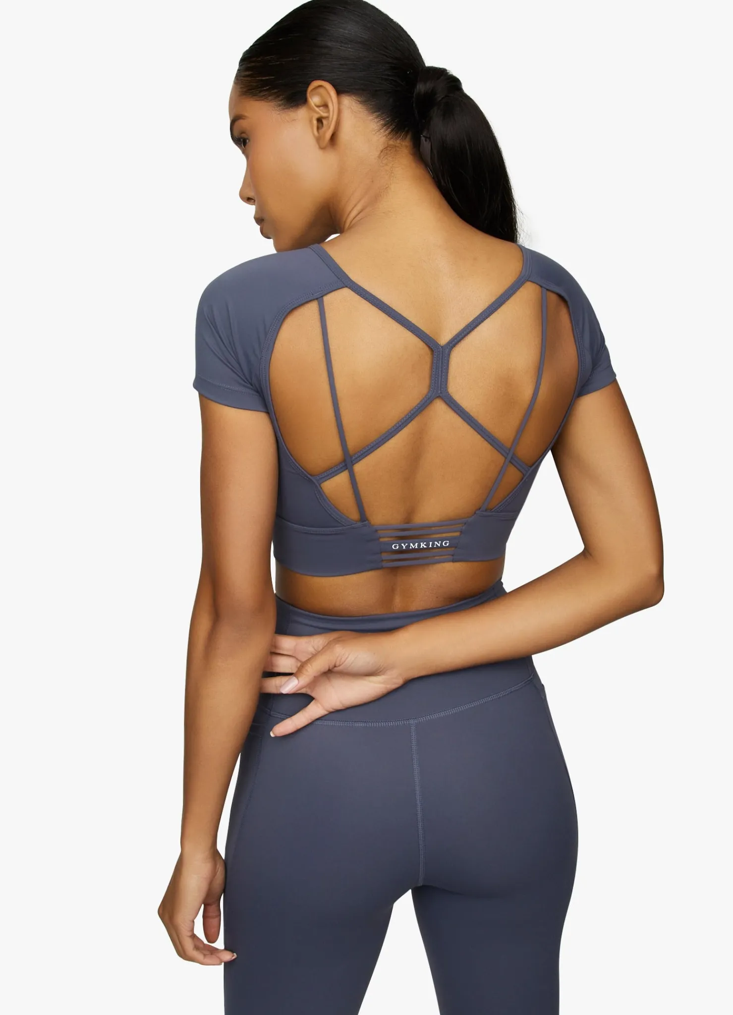 Gymwear<Gym King Dominate Cap Sleeve Crop Tee Deep Navy