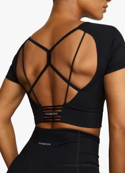 Gymwear<Gym King Dominate Cap Sleeve Crop Tee Black