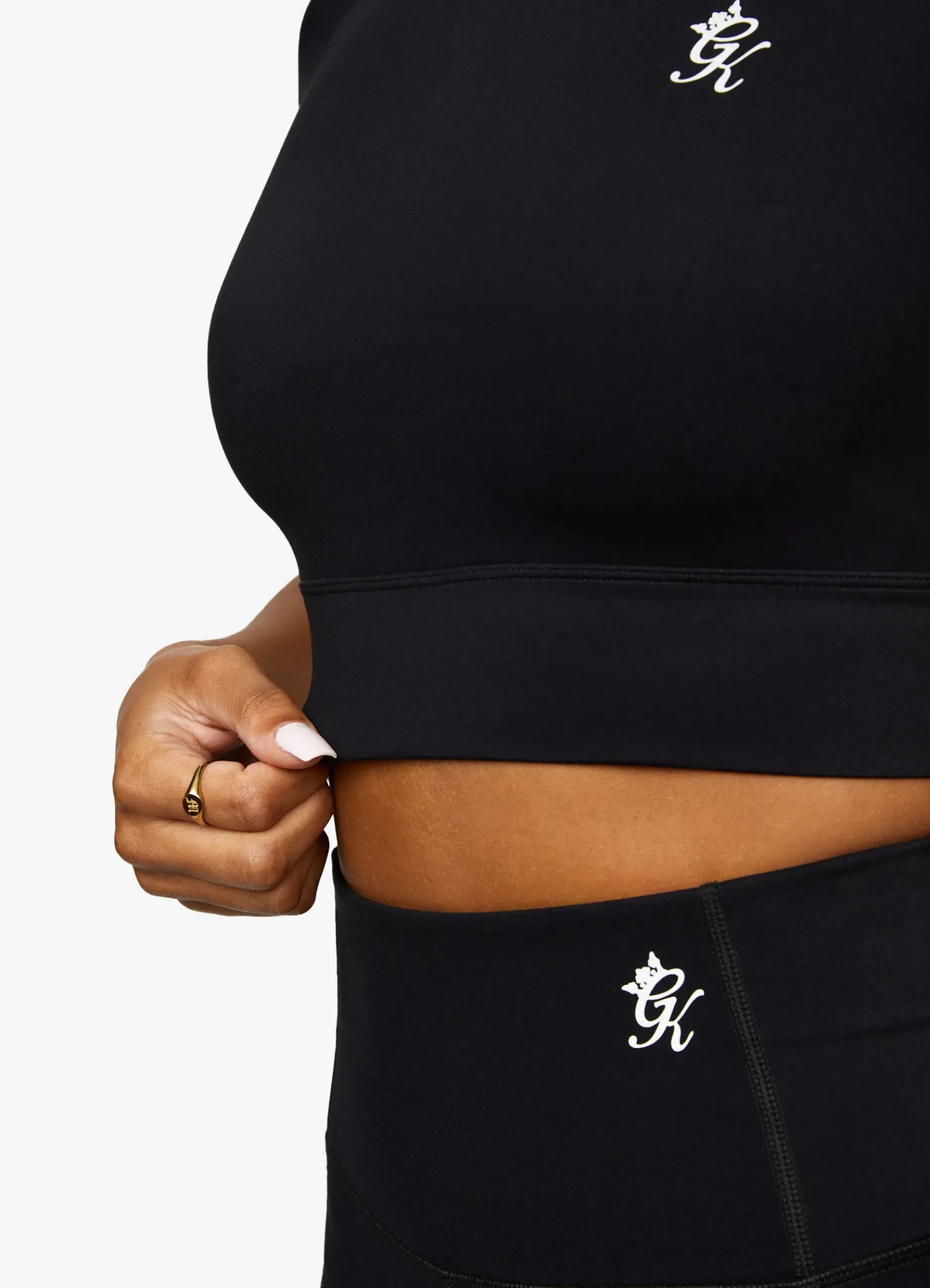 Tops & T-Shirts<Gym King Dominate Cap Sleeve Crop Tee Black