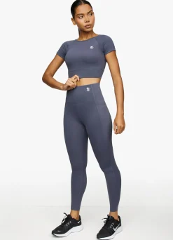 Tops & T-Shirts<Gym King Dominate Cap Sleeve Crop Tee Deep Navy