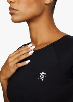 Gymwear<Gym King Dominate Cap Sleeve Crop Tee Black