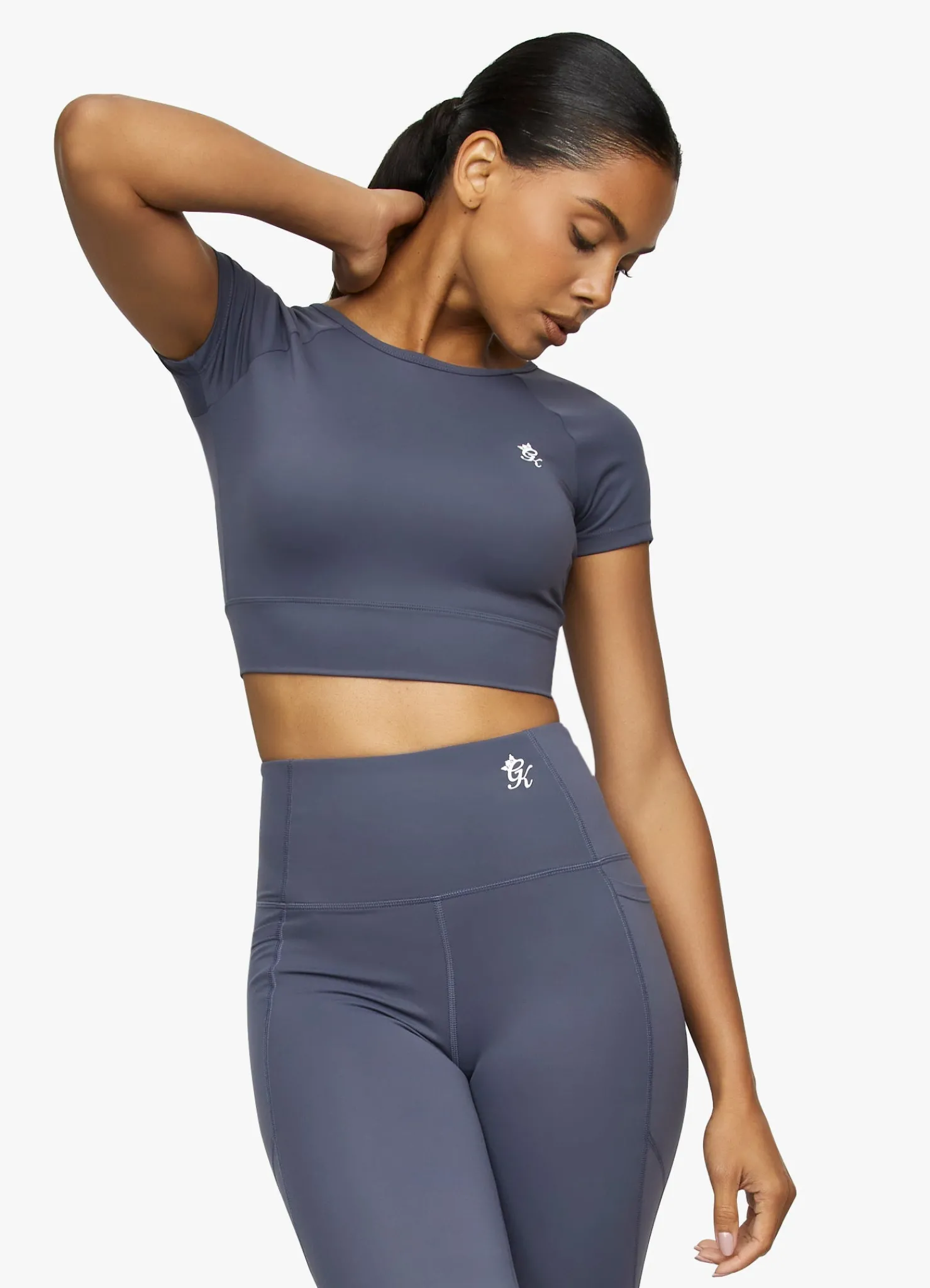 Gymwear<Gym King Dominate Cap Sleeve Crop Tee Deep Navy