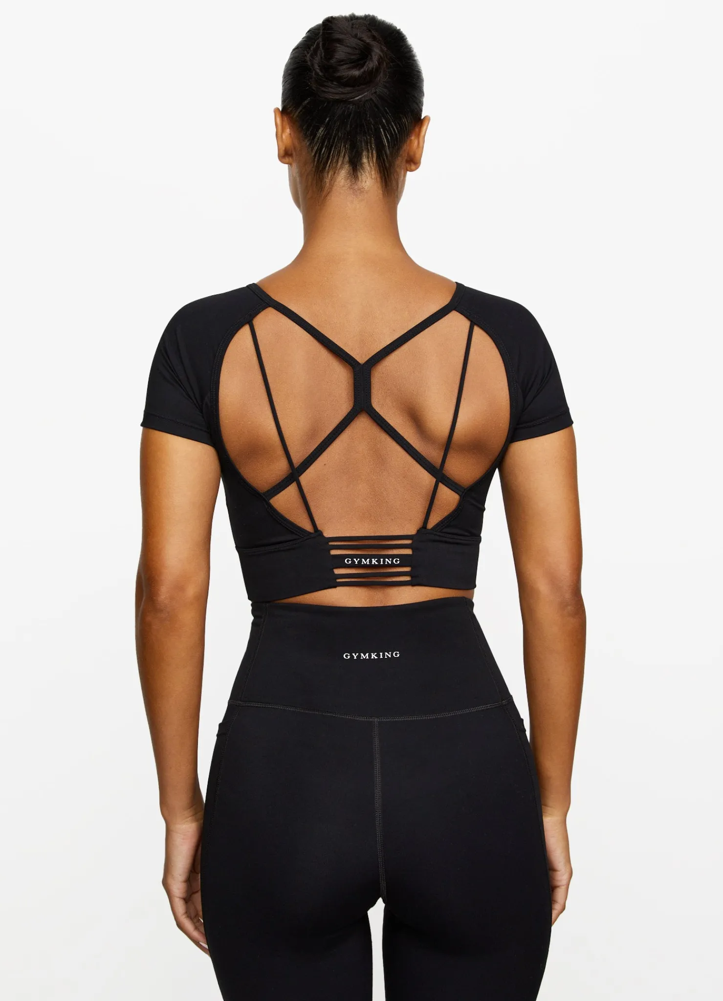 Tops & T-Shirts<Gym King Dominate Cap Sleeve Crop Tee Black