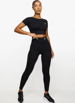 Gymwear<Gym King Dominate Cap Sleeve Crop Tee Black