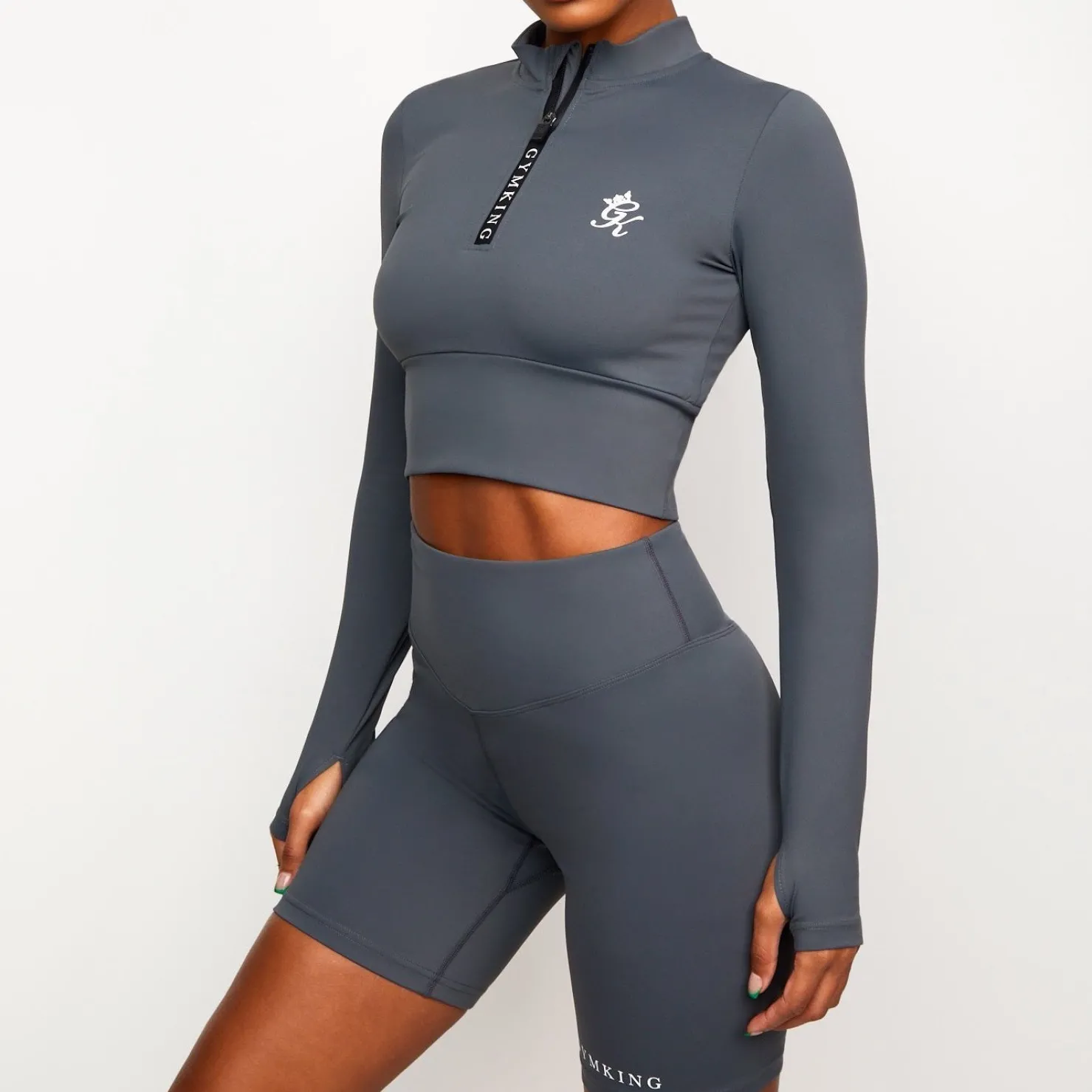 Gymwear<Gym King Dynamic Ls Crop Steel Grey