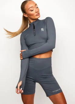 Tops & T-Shirts<Gym King Dynamic Ls Crop Steel Grey