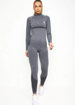 Gymwear<Gym King Energy 1/4 Zip Funnel Mid Grey Marl
