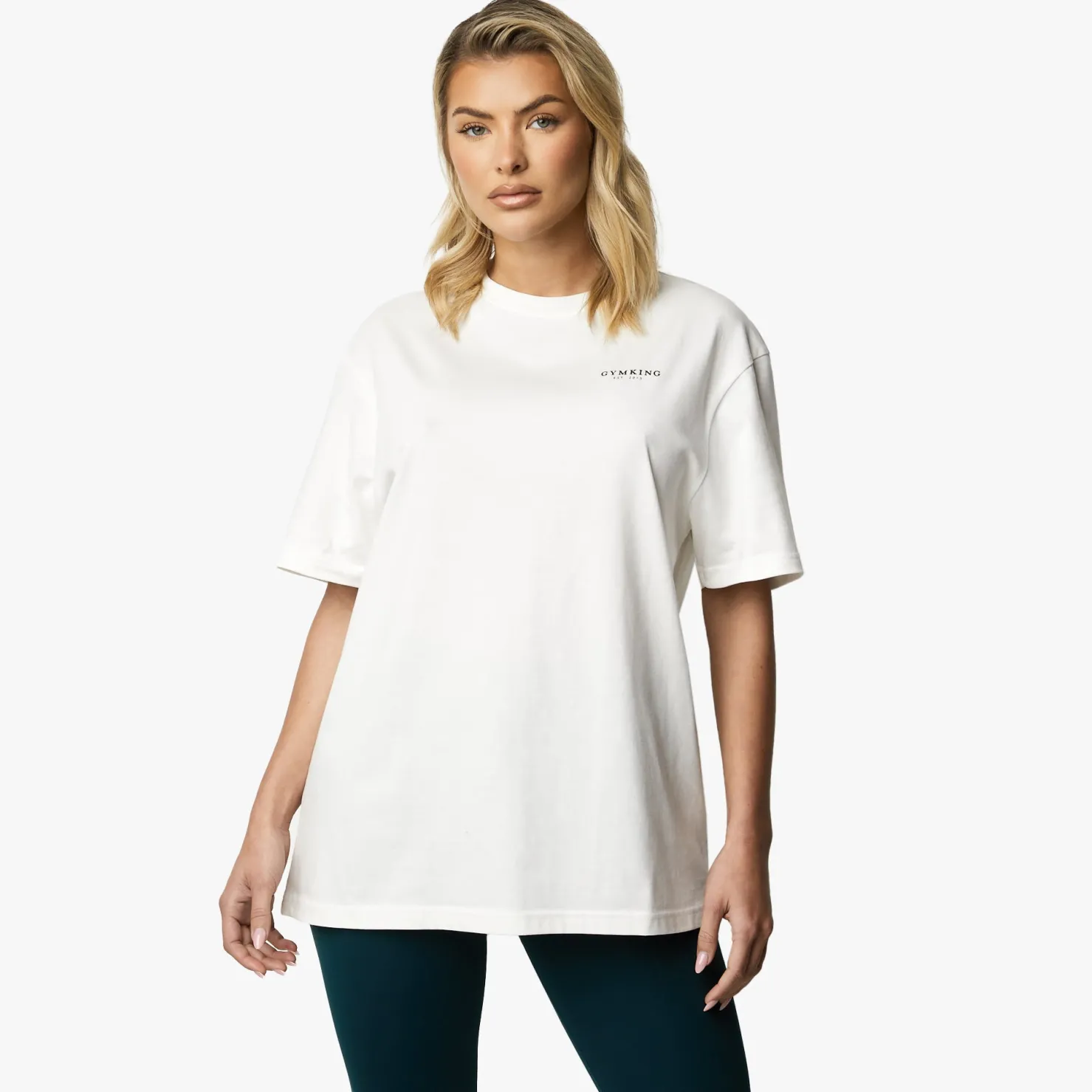 Tops & T-Shirts<Gym King Established Boyfriend Tee Cream