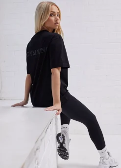 Tops & T-Shirts<Gym King Established Boyfriend Tee Black