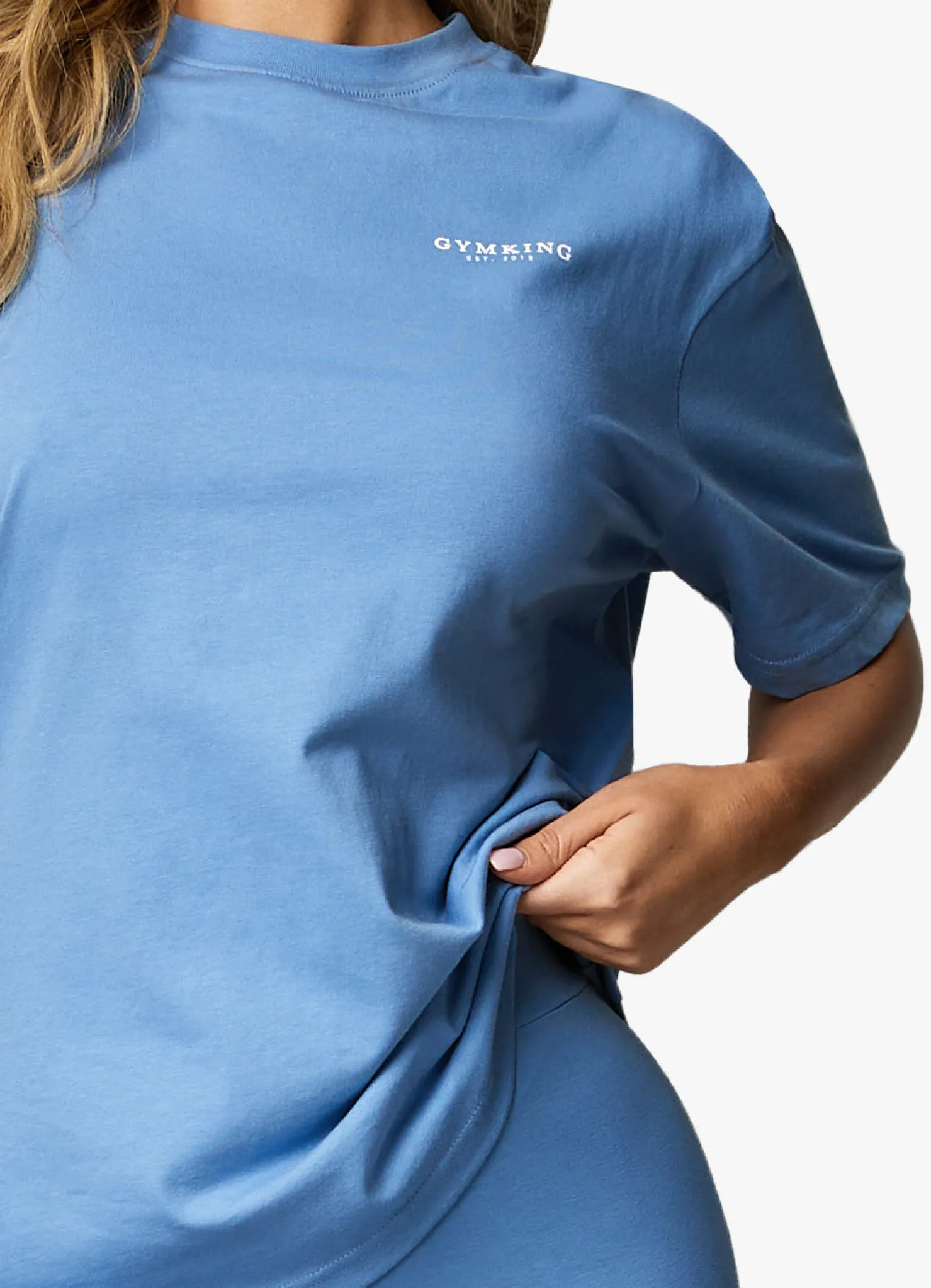 Tops & T-Shirts<Gym King Established Boyfriend Tee Coastal Blue