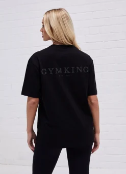 Tops & T-Shirts<Gym King Established Boyfriend Tee Black
