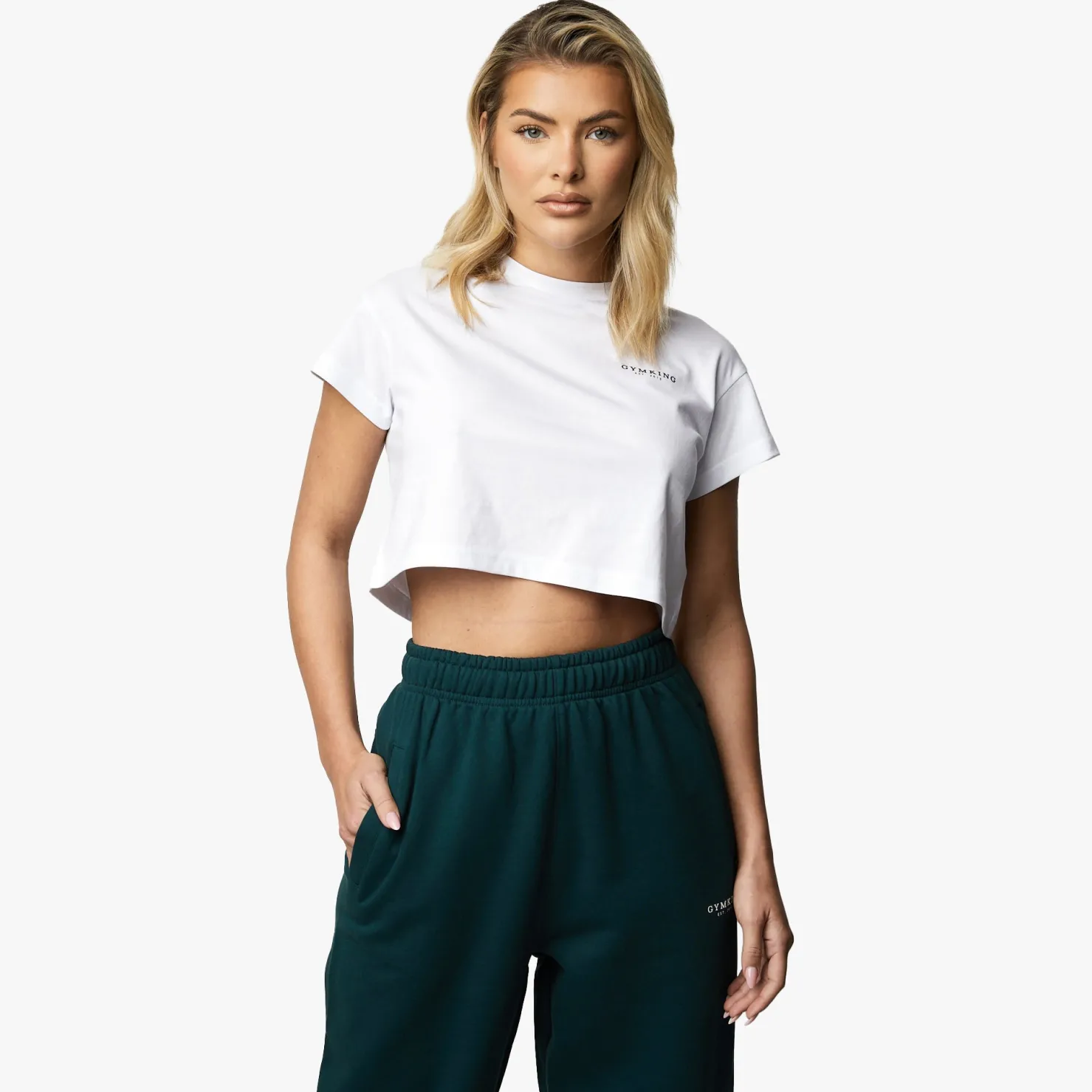 Tops & T-Shirts<Gym King Established Cap Sleeve Tee White