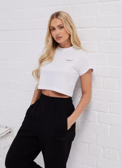 Tops & T-Shirts<Gym King Established Cap Sleeve Tee White