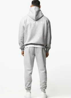 Sweatshirts & Hoodies<Gym King Established Hood Light Grey Marl