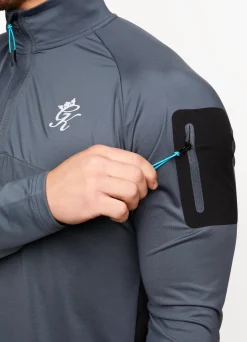 Gymwear<Gym King Flex 1/4 Zip Funnel Dark Grey