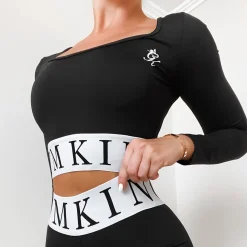 Gymwear<Gym King Focus Ls Crop Black/White