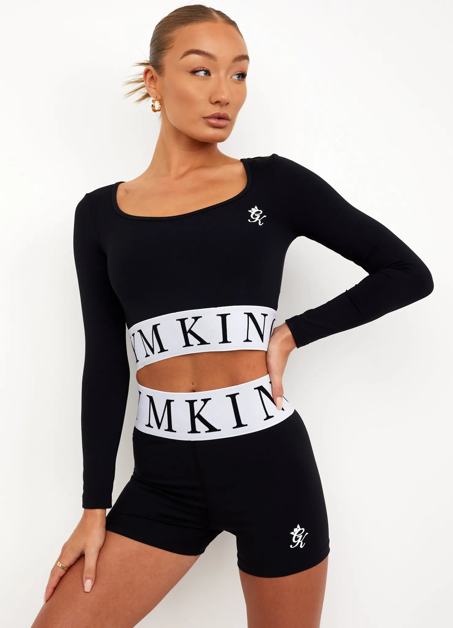 Gymwear<Gym King Focus Ls Crop Black/White