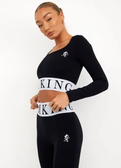 Gymwear<Gym King Focus Ls Crop Black/White