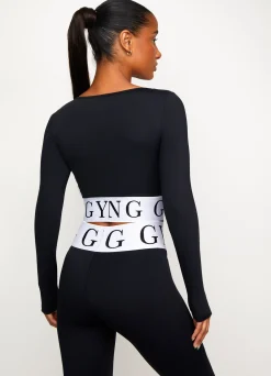 Gymwear<Gym King Focus Ls Crop Black/White