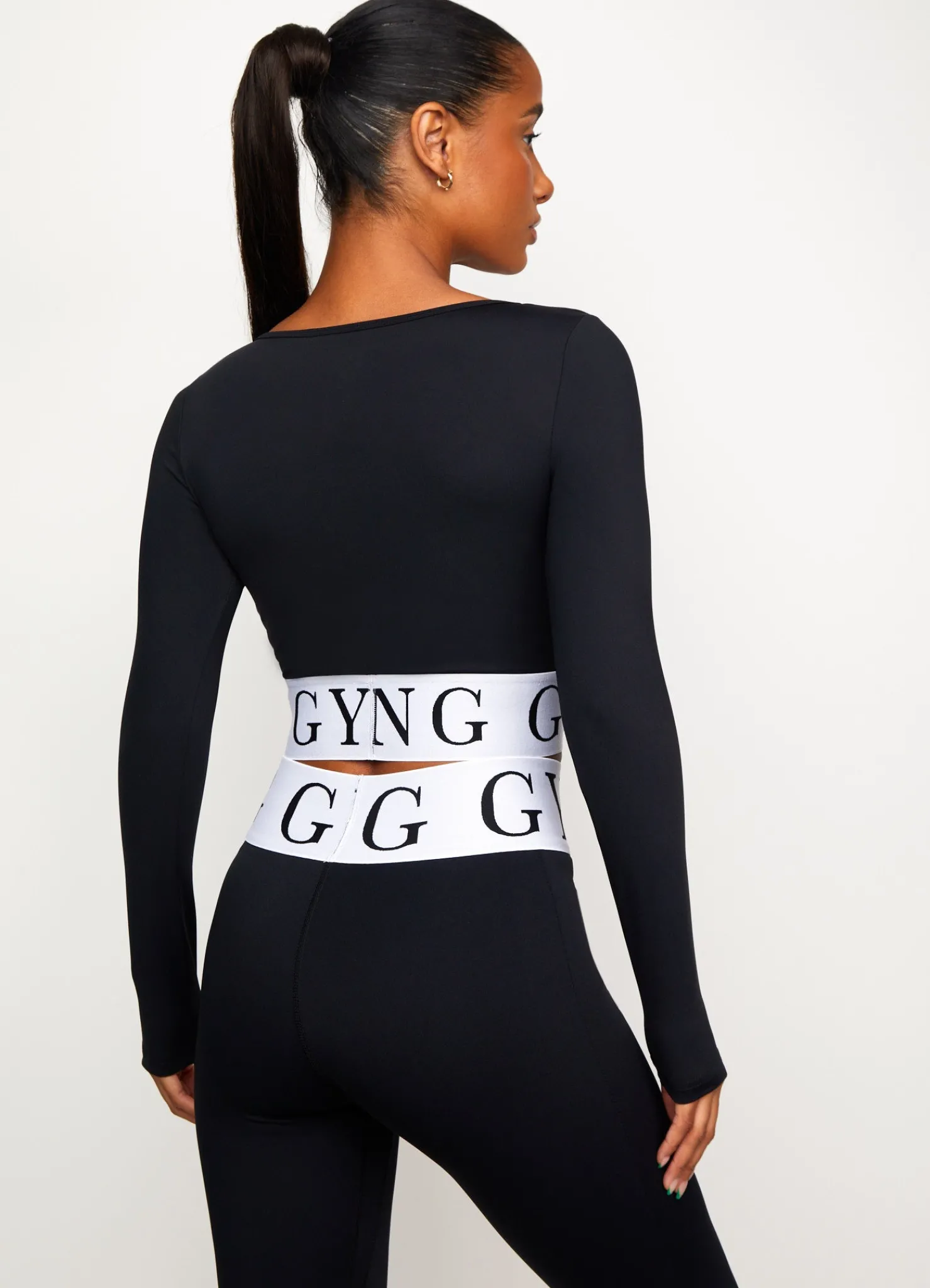 Gymwear<Gym King Focus Ls Crop Black/White
