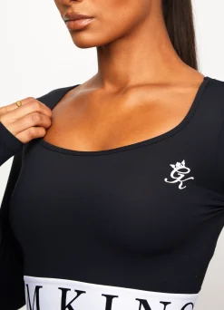 Tops & T-Shirts<Gym King Focus Ls Crop Black/White