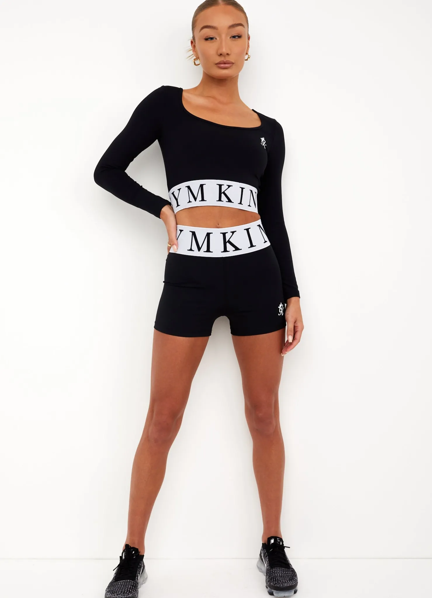 Gymwear<Gym King Focus Ls Crop Black/White