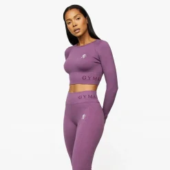Tops & T-Shirts<Gym King Formation Long Sleeve Crop Top Berry