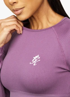 Gymwear<Gym King Formation Long Sleeve Crop Top Berry