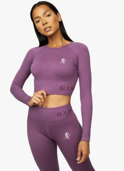 Gymwear<Gym King Formation Long Sleeve Crop Top Berry