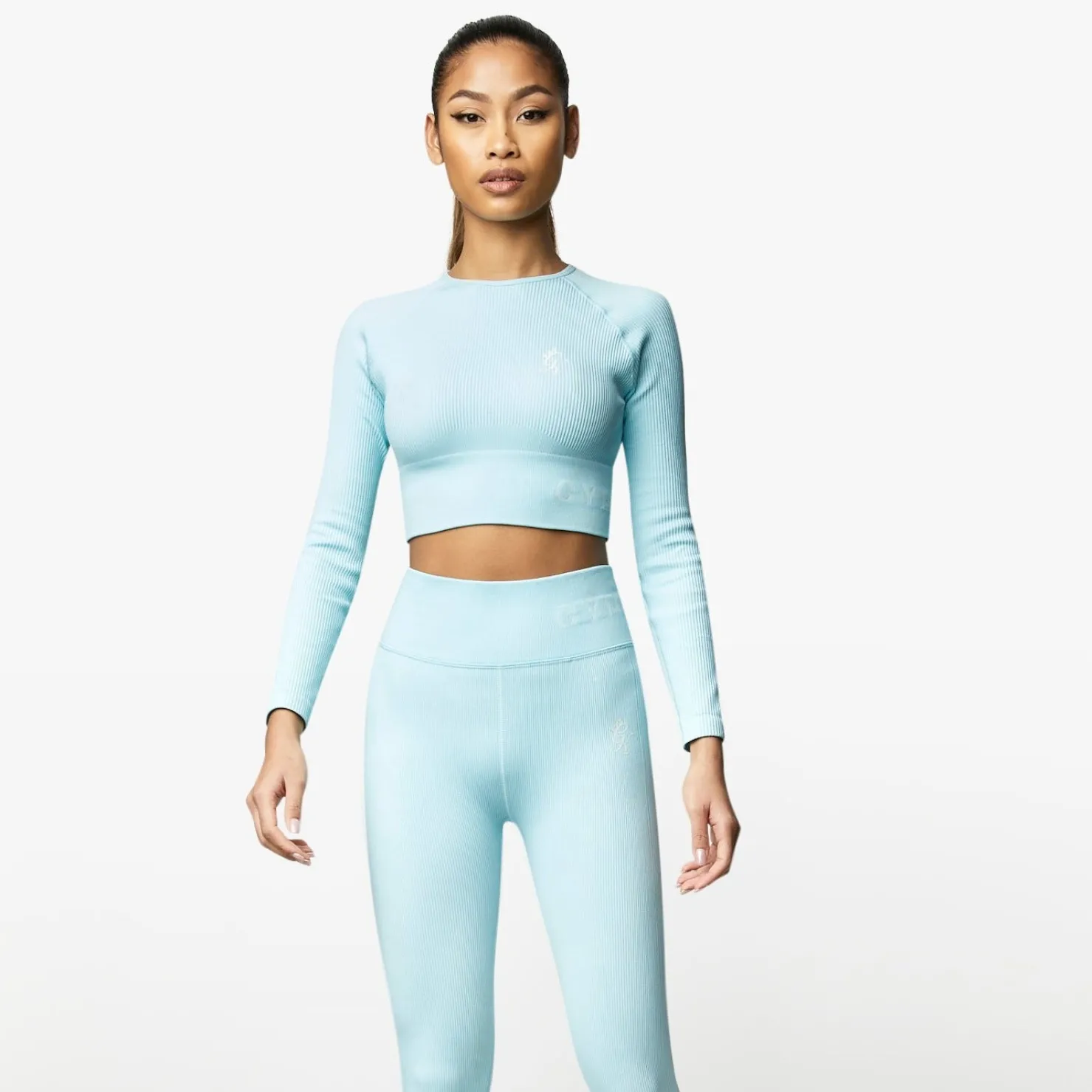 Gymwear<Gym King Formation Ls Crop Tee Aqua Sky