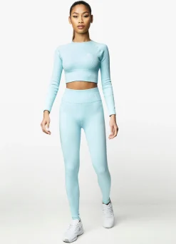 Gymwear<Gym King Formation Ls Crop Tee Aqua Sky