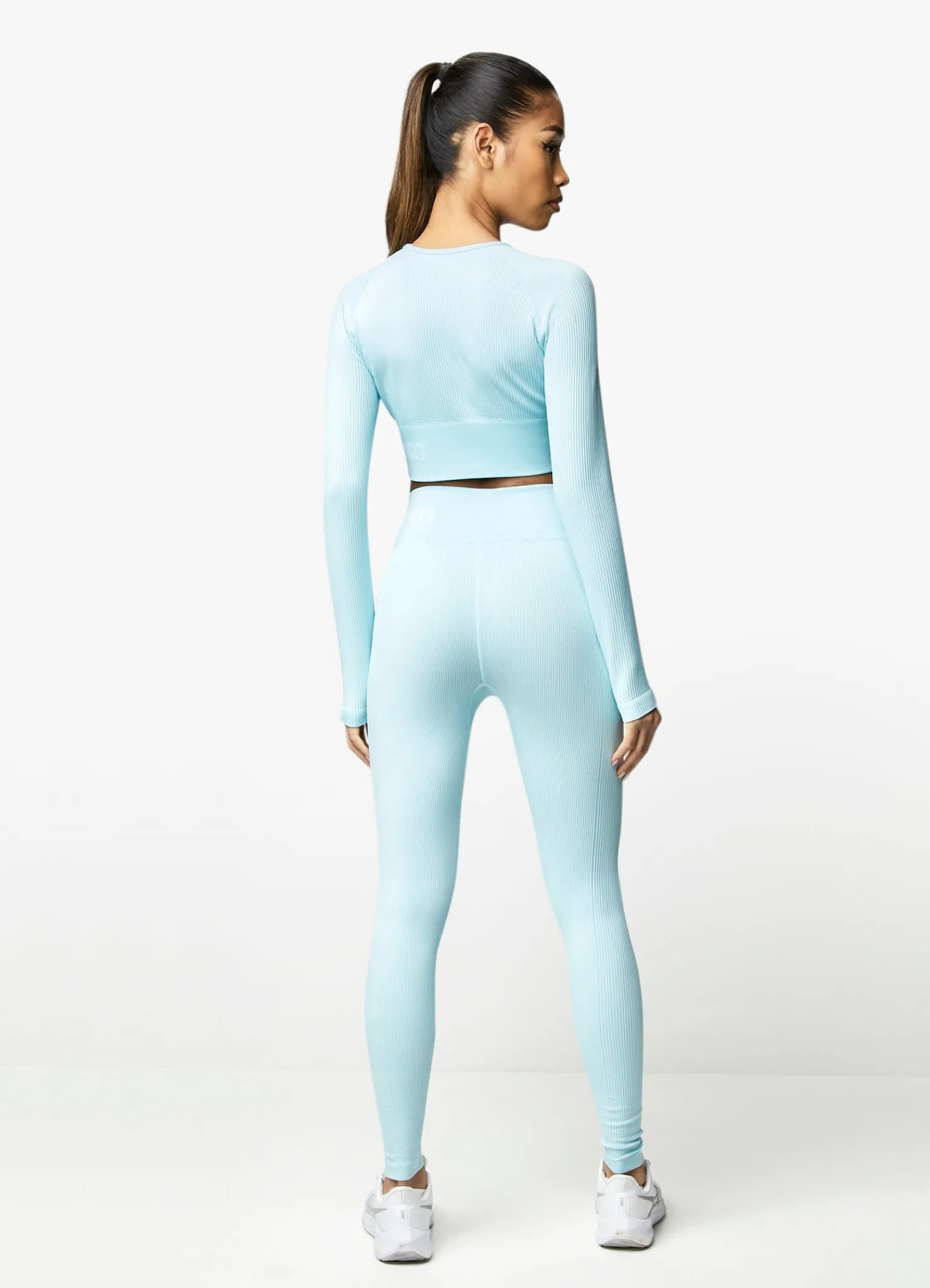 Tops & T-Shirts<Gym King Formation Ls Crop Tee Aqua Sky
