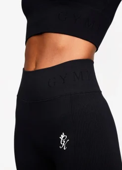 Gymwear<Gym King Formation Rib Long Sleeve Crop Tee Black