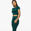 Gymwear<Gym King Formation Rib Short Sleeve Crop Pine Green