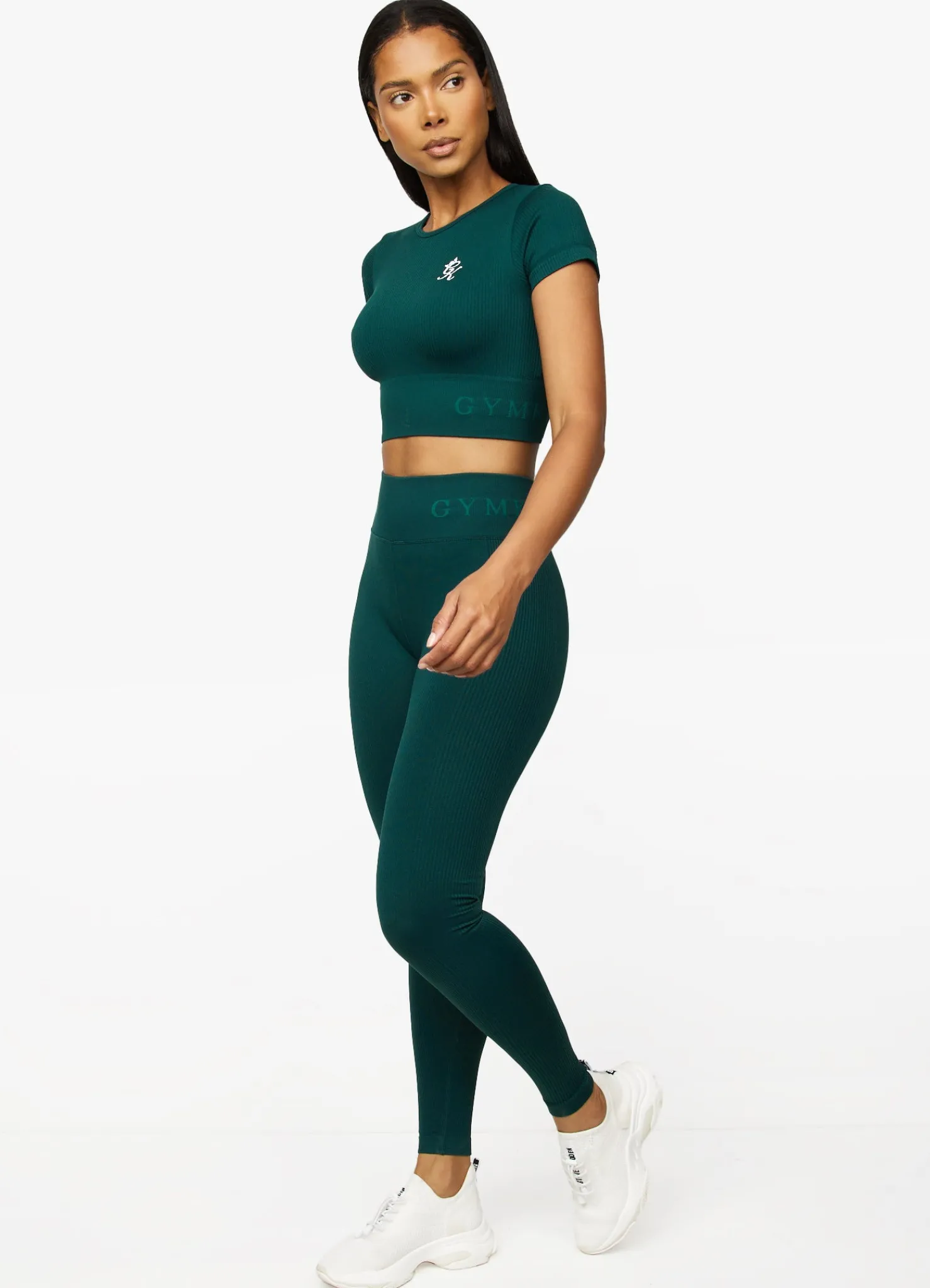 Gymwear<Gym King Formation Rib Short Sleeve Crop Pine Green