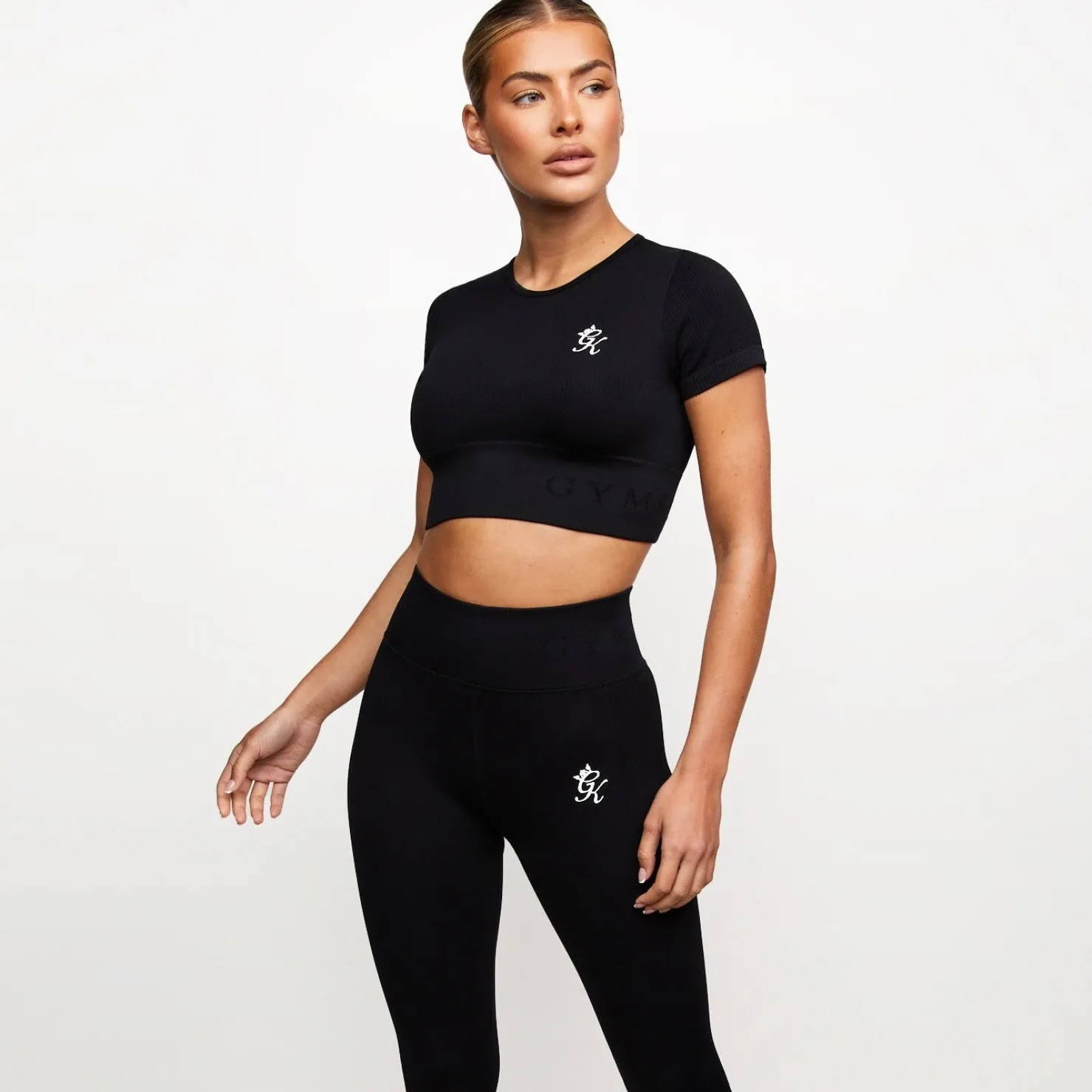 Gymwear<Gym King Formation Seamless Rib Short Sleeve Top Black