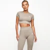 Gymwear<Gym King Formation Seamless Rib Short Sleeve Top Taupe