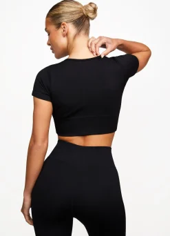 Gymwear<Gym King Formation Seamless Rib Short Sleeve Top Black