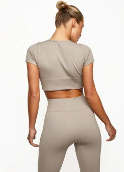 Gymwear<Gym King Formation Seamless Rib Short Sleeve Top Taupe