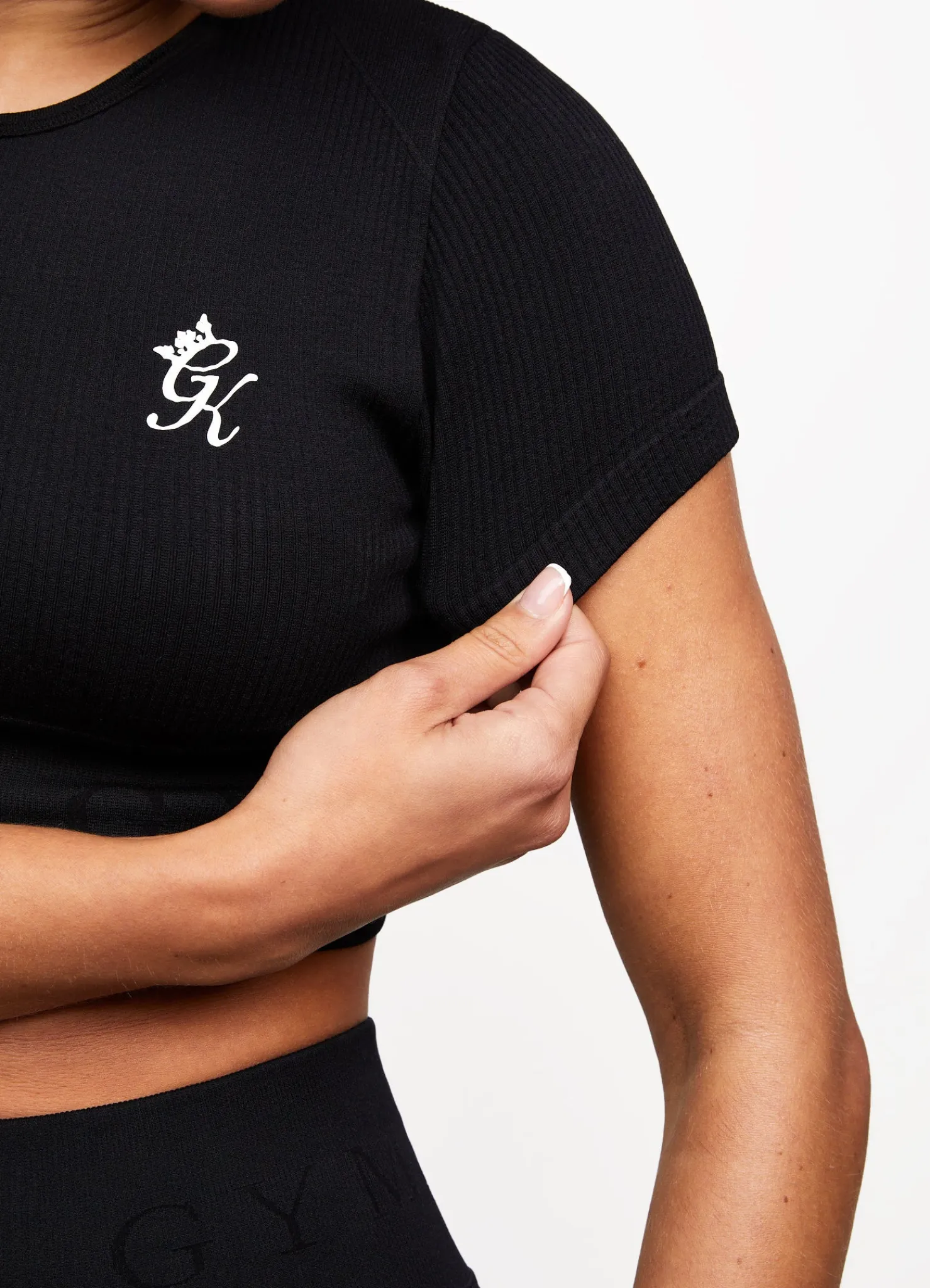 Tops & T-Shirts<Gym King Formation Seamless Rib Short Sleeve Top Black
