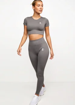 Gymwear<Gym King Formation Seamless Rib Short Sleeve Top Gunmetal