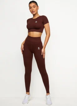 Gymwear<Gym King Formation Seamless Rib Short Sleeve Top Chocolate