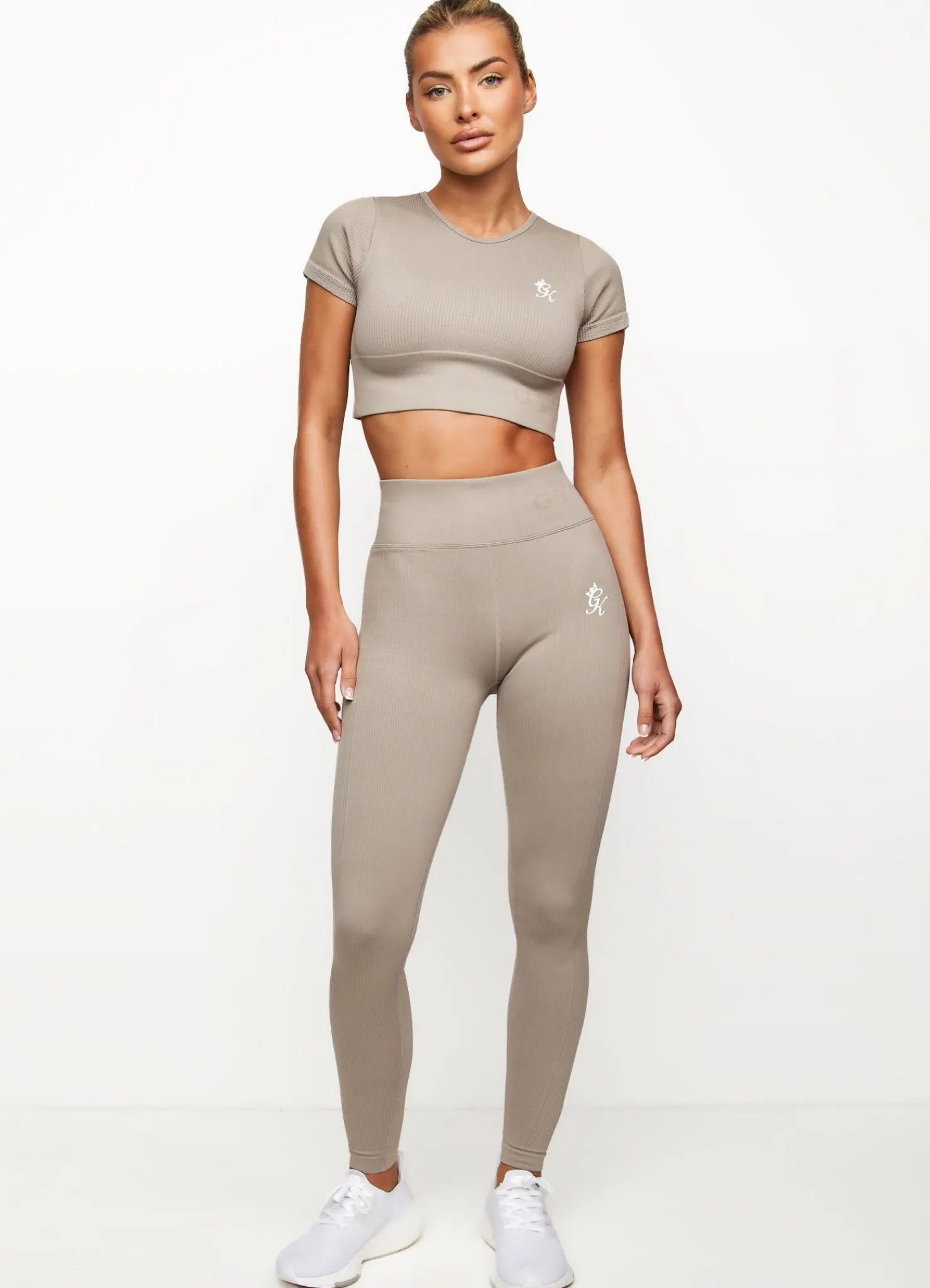 Gymwear<Gym King Formation Seamless Rib Short Sleeve Top Taupe