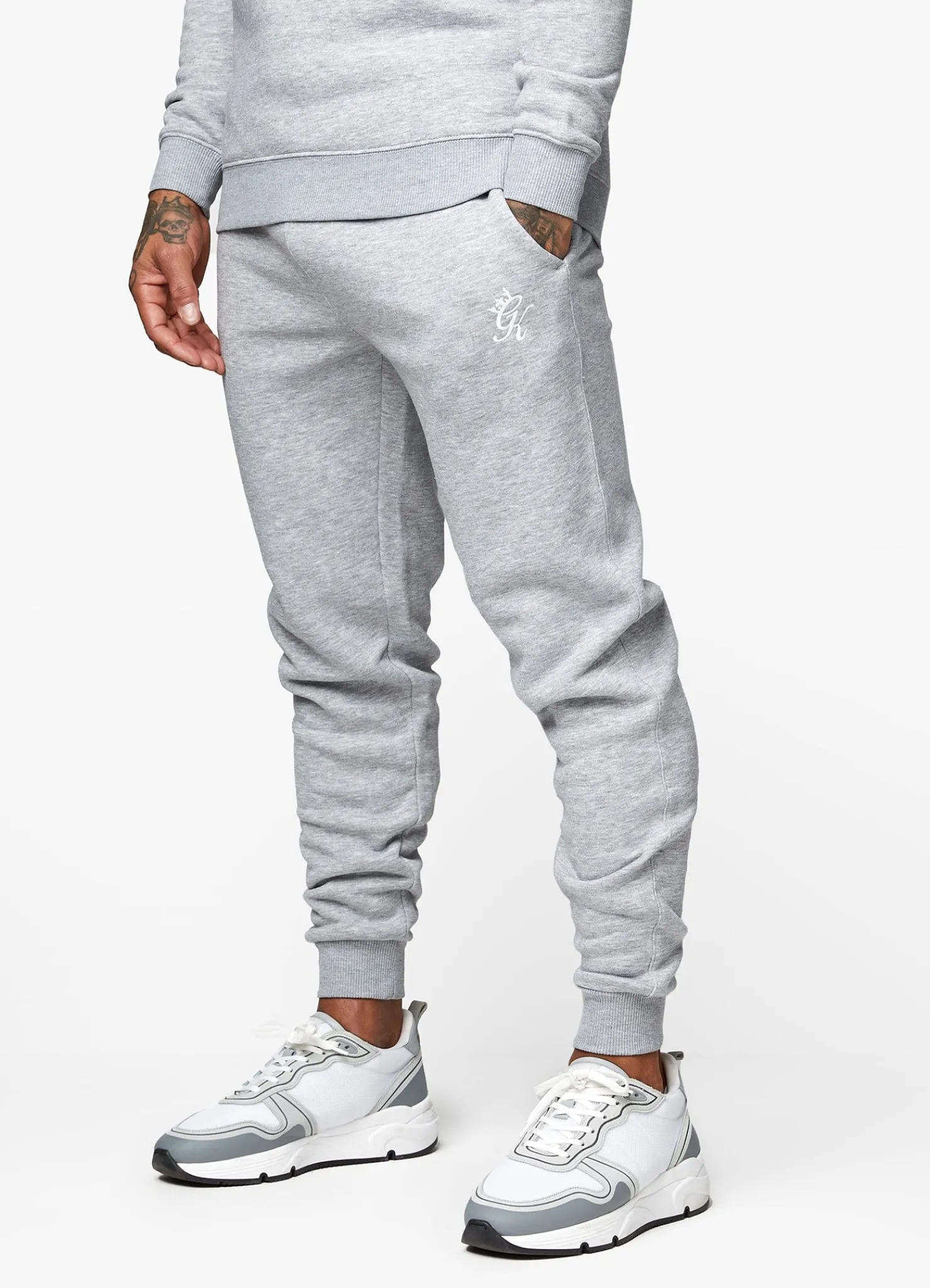 Tracksuits<Gym King Fundamental Crew Tracksuit Grey Marl