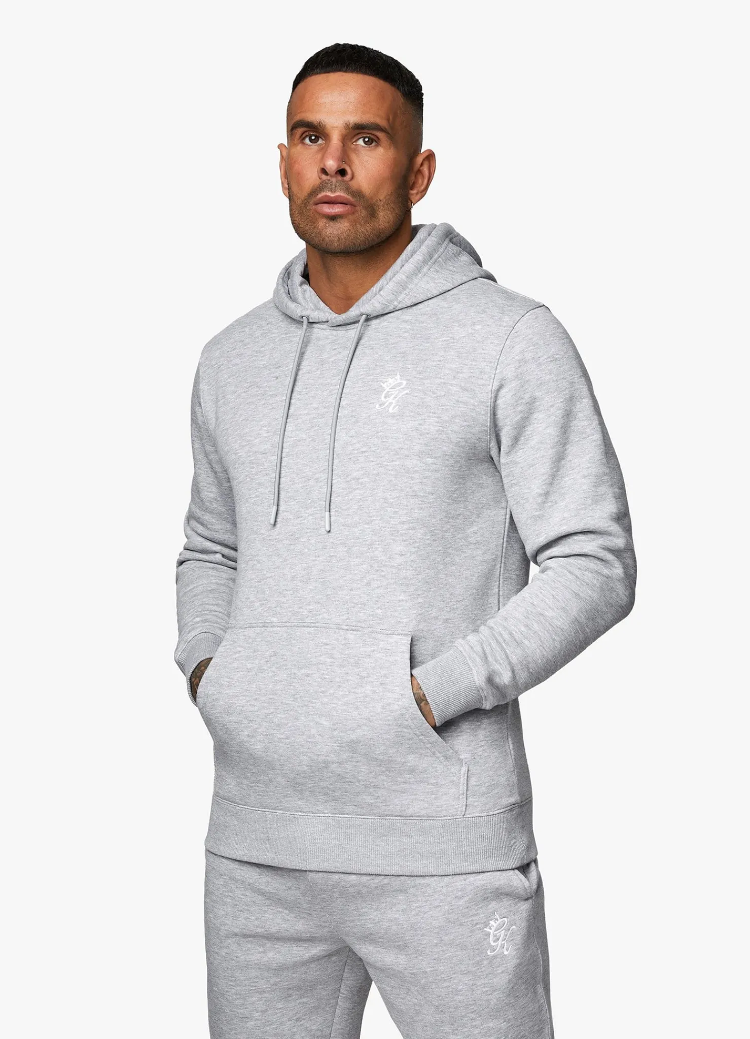 Twin Sets<Gym King Fundamental Fleece Hood Grey Marl