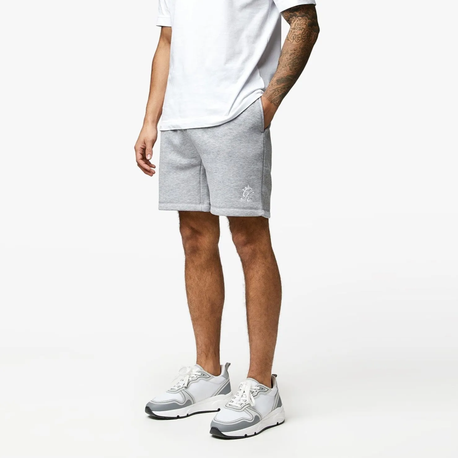 Shorts<Gym King Fundamental Fleece Short Grey Marl