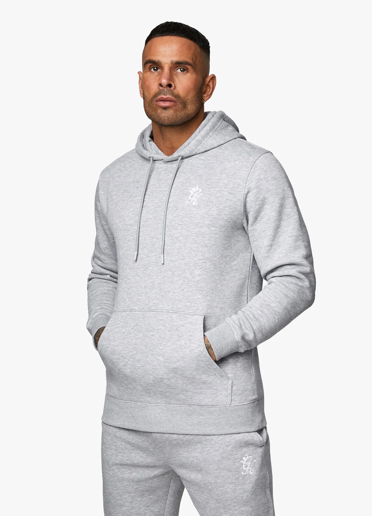 Tracksuits<Gym King Fundamental Fleece Hood Tracksuit Grey Marl